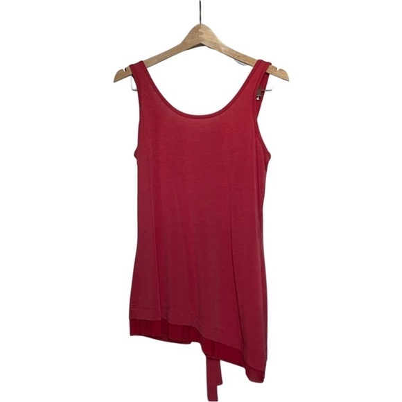 NANETTE Lapore Asymmetrical Scoop Neck Tank with Bow Poppy Red Women’s Medium. - Picture 2 of 16